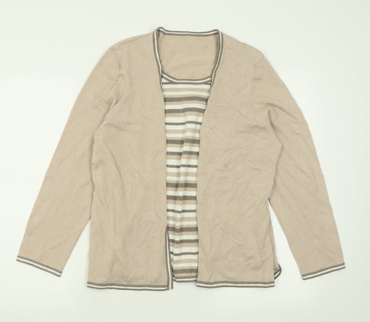Womens UK Size 16 Preworn Beige Pullover Jumper