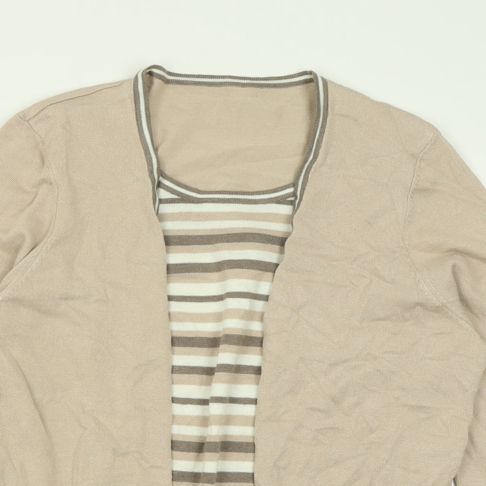 Womens UK Size 16 Preworn Beige Pullover Jumper