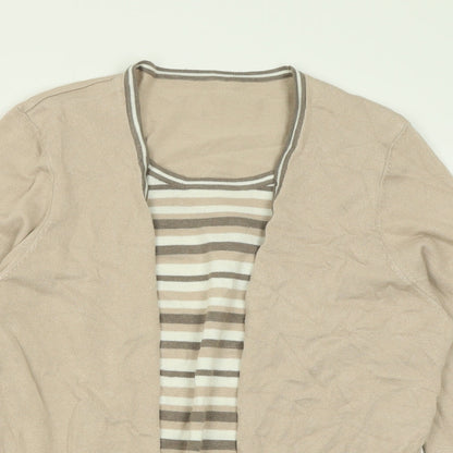 Womens UK Size 16 Preworn Beige Pullover Jumper