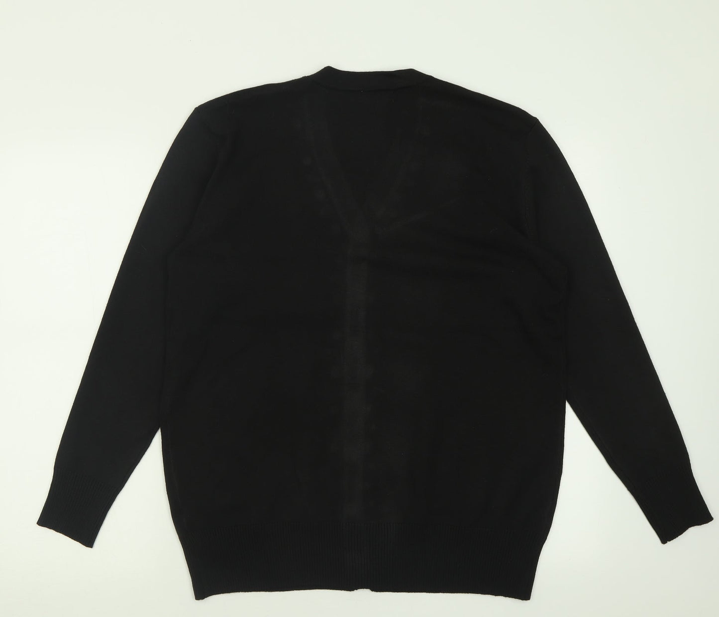 Wishwood Womens Black V-Neck  Polyester Cardigan Jumper Size M