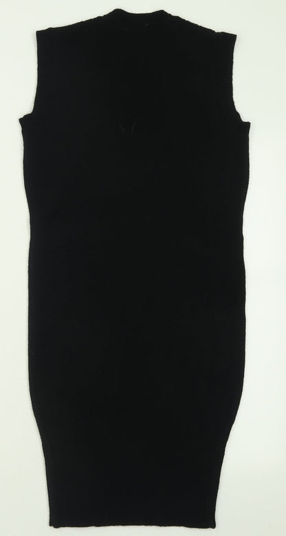 Pilot Womens Black  Acrylic Jumper Dress  Size 10  Crew Neck Pullover