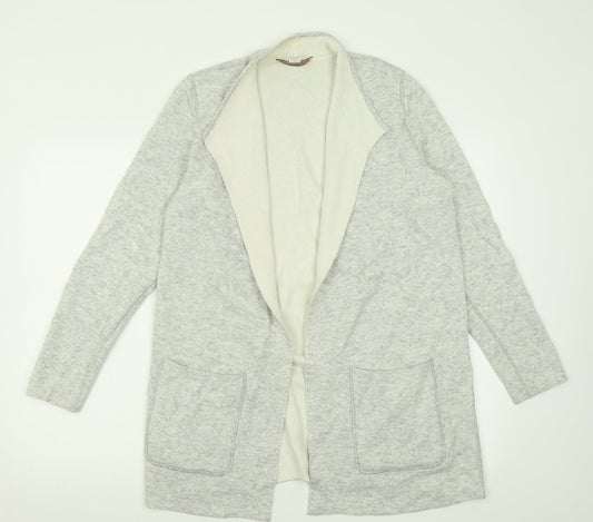 LOFT Womens Grey V-Neck  Acrylic Cardigan Jumper Size M
