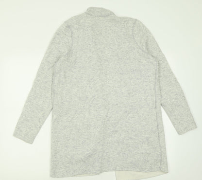 LOFT Womens Grey V-Neck  Acrylic Cardigan Jumper Size M