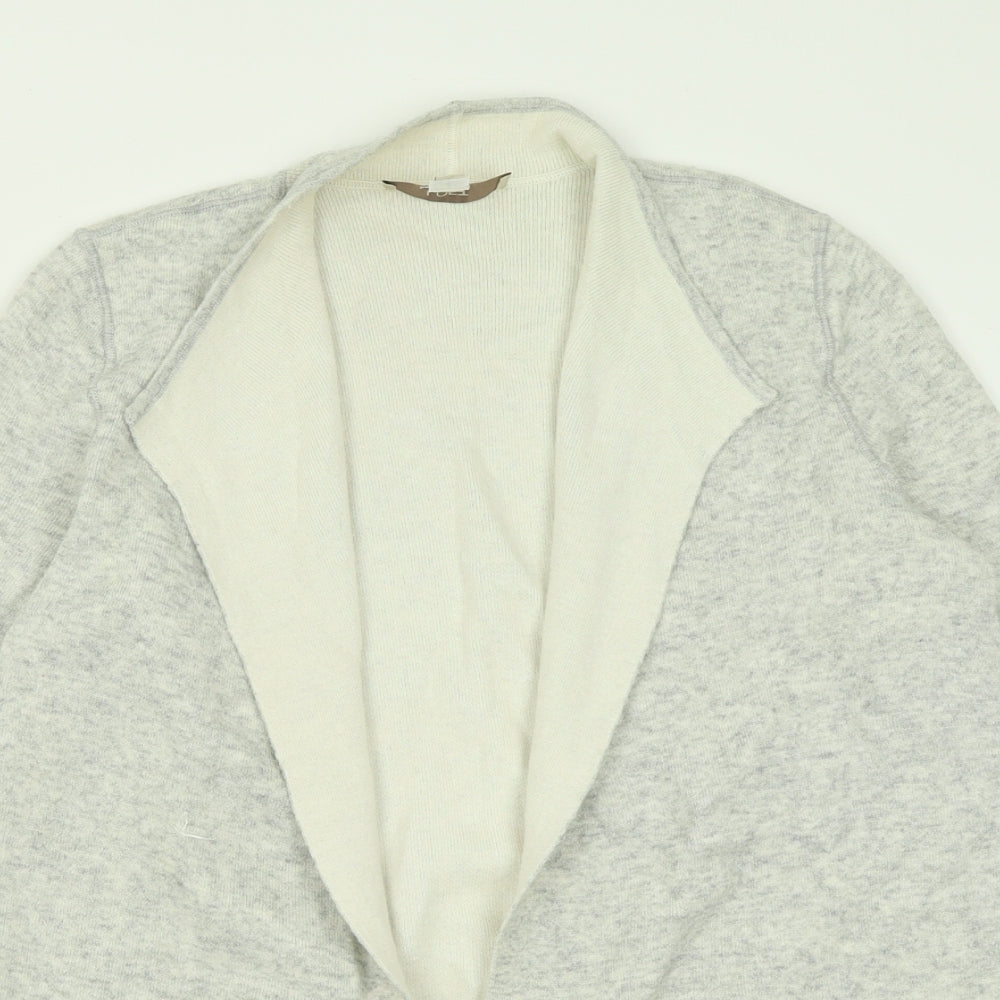 LOFT Womens Grey V-Neck  Acrylic Cardigan Jumper Size M