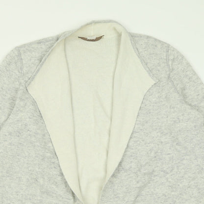LOFT Womens Grey V-Neck  Acrylic Cardigan Jumper Size M