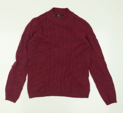 Isle Essentials Womens Purple Crew Neck  Nylon Pullover Jumper Size S