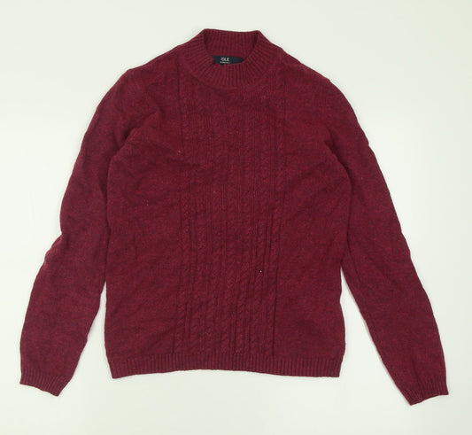 Isle Essentials Womens Purple Crew Neck  Nylon Pullover Jumper Size S