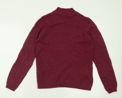 Isle Essentials Womens Purple Crew Neck  Nylon Pullover Jumper Size S