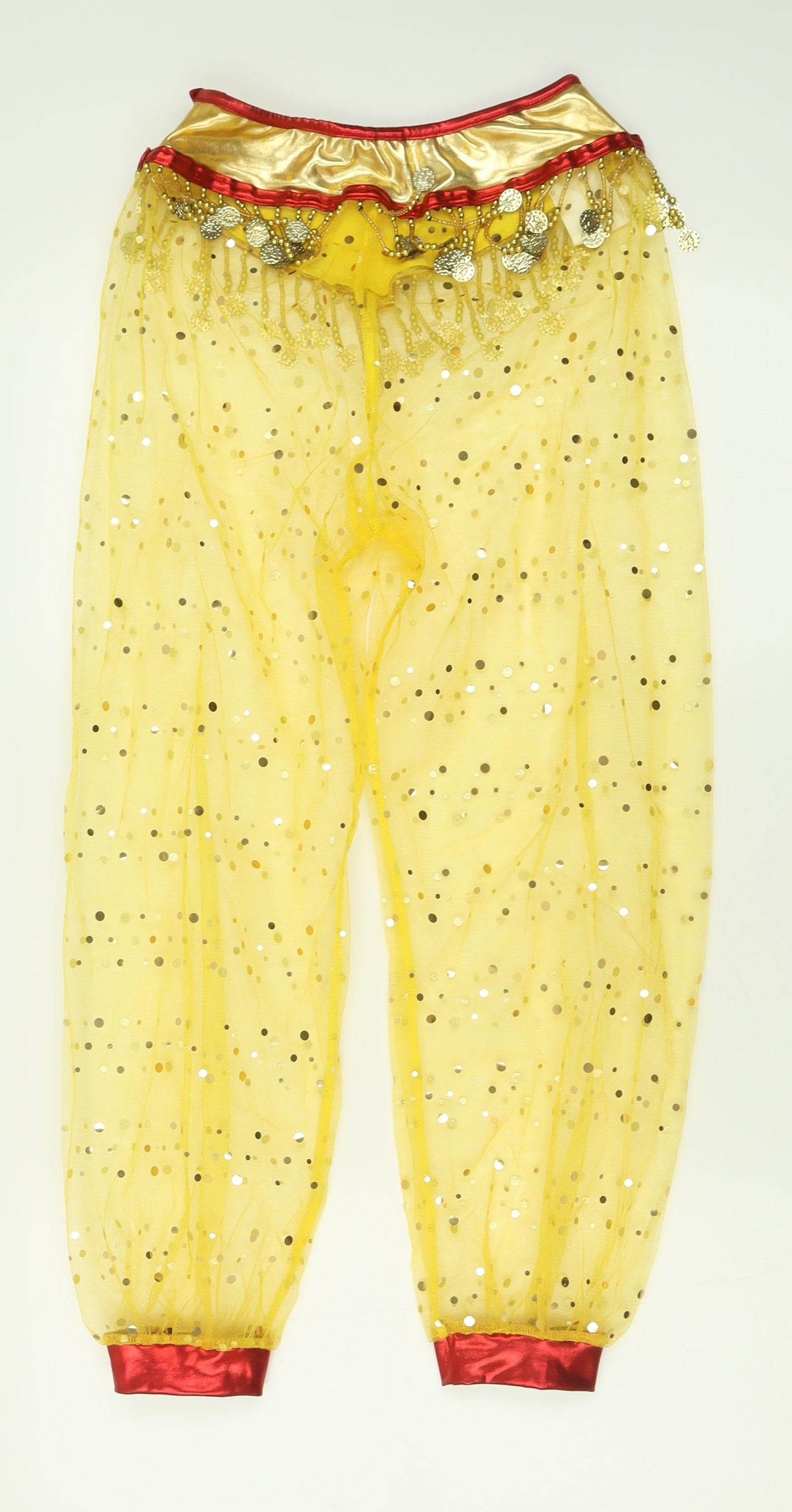 1st Position Womens Yellow Polka Dot Nylon Cropped Trousers Size 28 in L24 in Regular