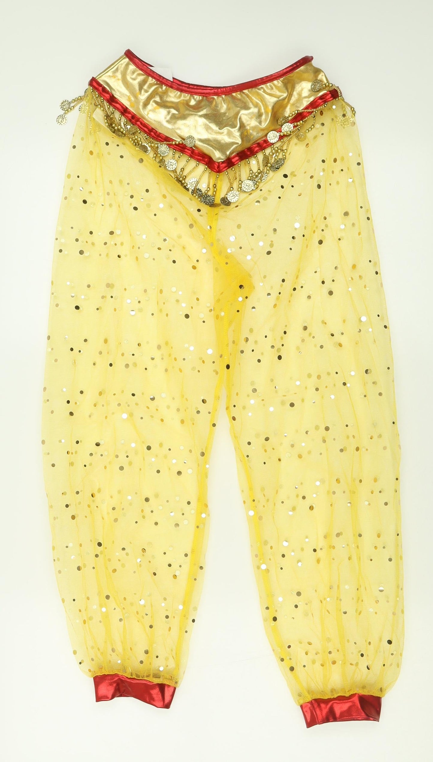 1st Position Womens Yellow Polka Dot Nylon Cropped Trousers Size 28 in L24 in Regular