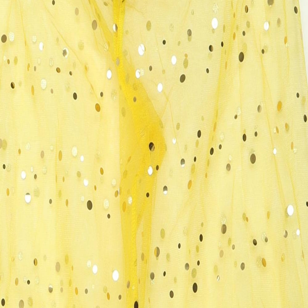 1st Position Womens Yellow Polka Dot Nylon Cropped Trousers Size 28 in L24 in Regular