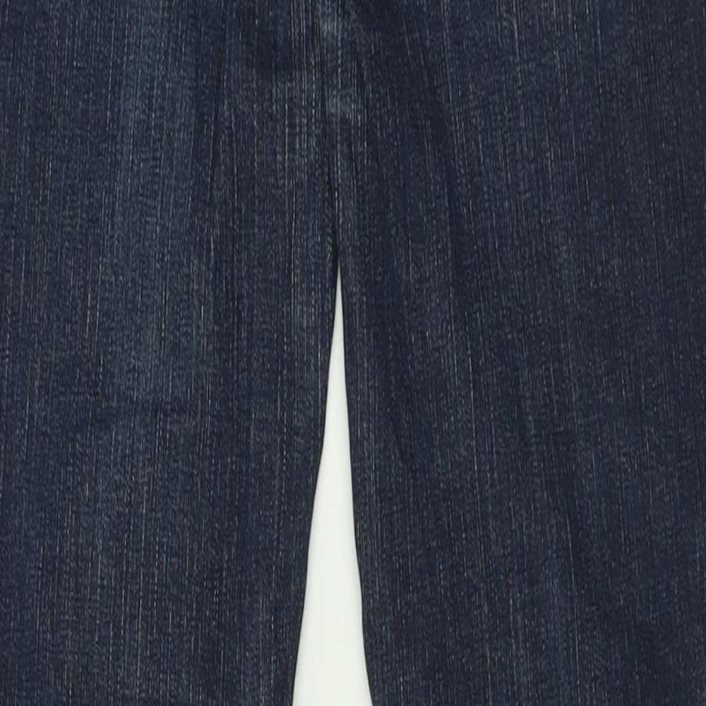 Topshop Womens Blue  Cotton Straight Jeans Size 28 in L30 in Regular Button