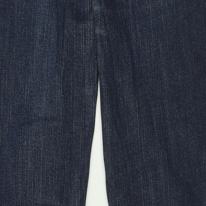 Topshop Womens Blue  Cotton Straight Jeans Size 28 in L30 in Regular Button