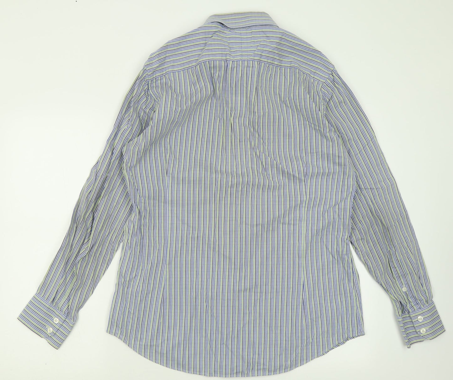 Mens UK Size L Hawes & Curtis Blue  Button-Up Long Sleeve Casual Shirt