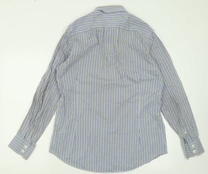 Mens UK Size L Hawes & Curtis Blue  Button-Up Long Sleeve Casual Shirt
