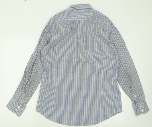 Mens UK Size L Hawes & Curtis Blue  Button-Up Long Sleeve Casual Shirt