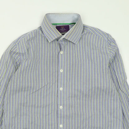 Mens UK Size L Hawes & Curtis Blue  Button-Up Long Sleeve Casual Shirt