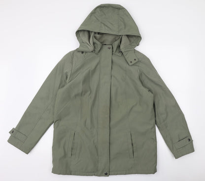 BM Womens Green   Parka Coat Size S  Zip