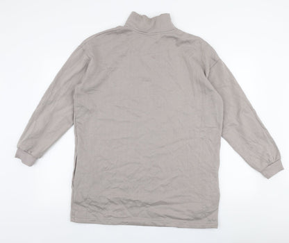Papaya Womens Grey  Cotton Pullover Sweatshirt Size M  Zip