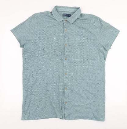 Matalan Mens Blue  Cotton  Button-Up Size XL Collared Button