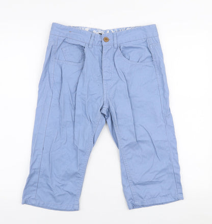 Cedar Wood State Mens Blue  Cotton Chino Shorts Size 28 in L14 in Regular Zip