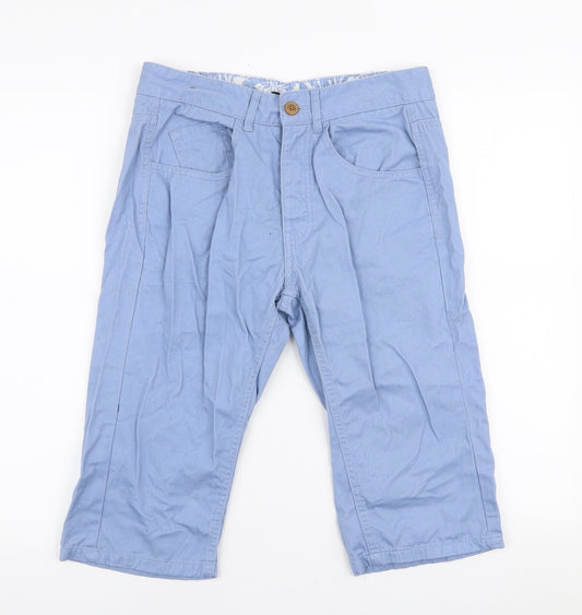 Cedar Wood State Mens Blue  Cotton Chino Shorts Size 28 in L14 in Regular Zip