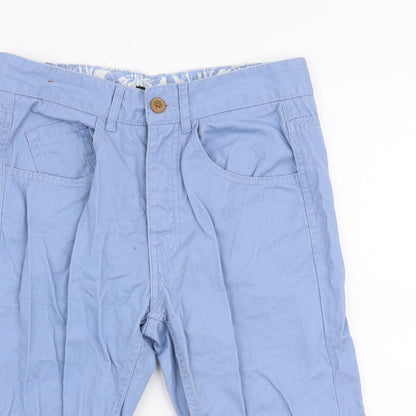 Cedar Wood State Mens Blue  Cotton Chino Shorts Size 28 in L14 in Regular Zip