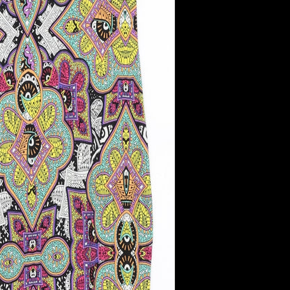 Atmosphere Womens Multicoloured Paisley Viscose Bodycon  Size 10  High Neck Pullover