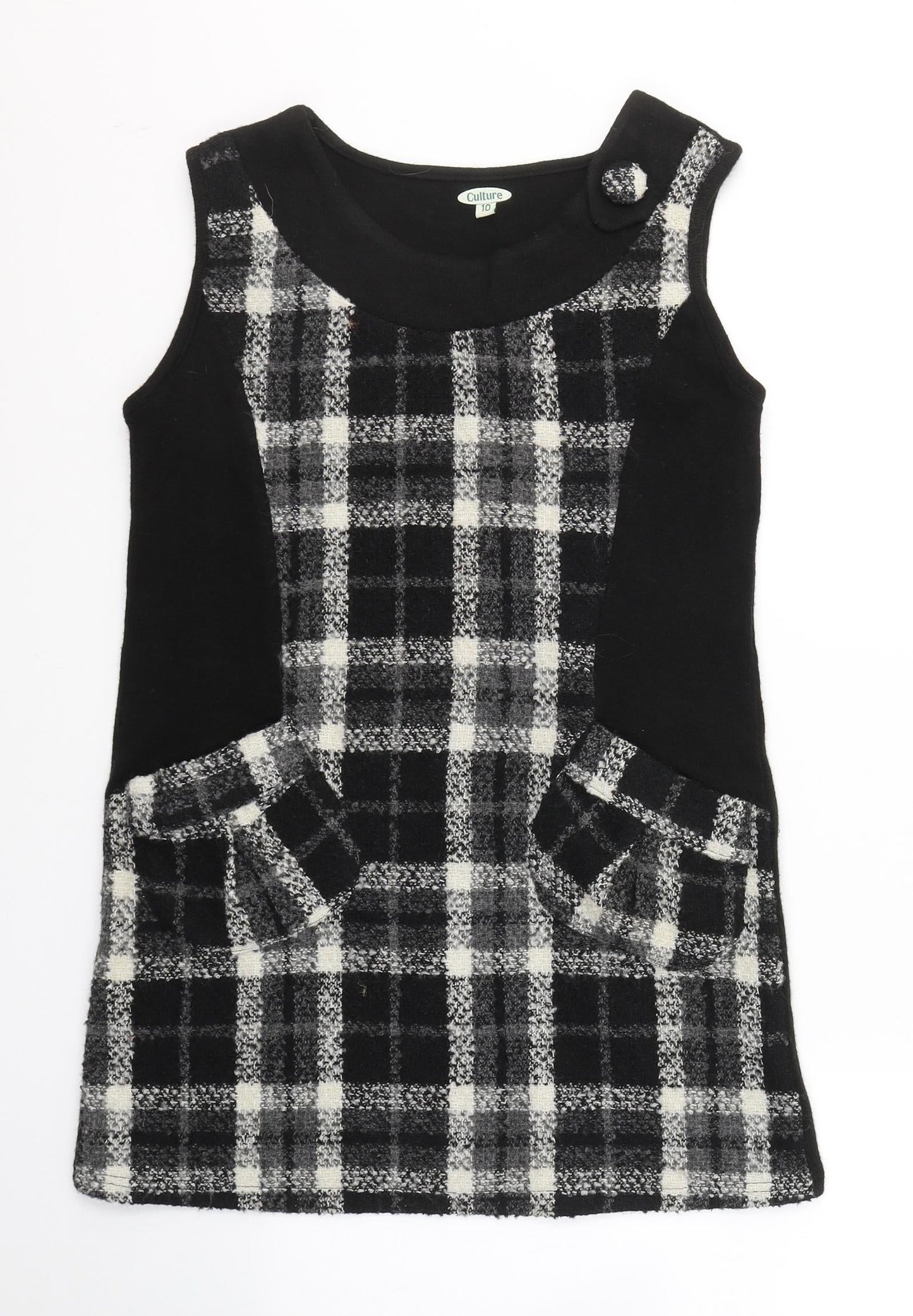 Womens UK Size 10 CULTURE Black Tunic Jumper
