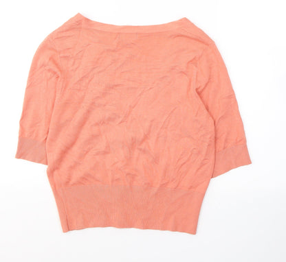 F&F Womens Orange V-Neck  Viscose Cape Jumper Size 10