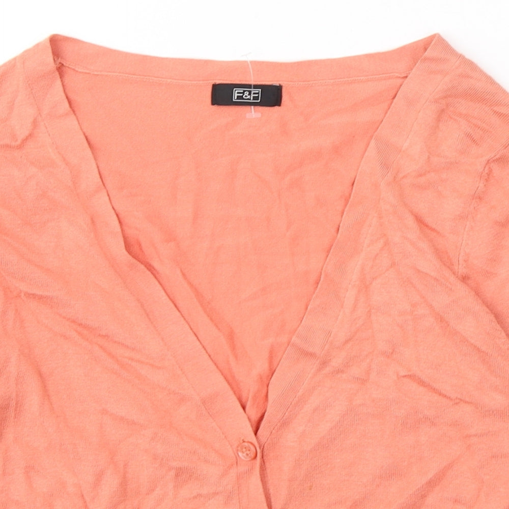 F&F Womens Orange V-Neck  Viscose Cape Jumper Size 10