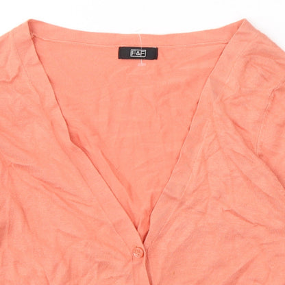 F&F Womens Orange V-Neck  Viscose Cape Jumper Size 10