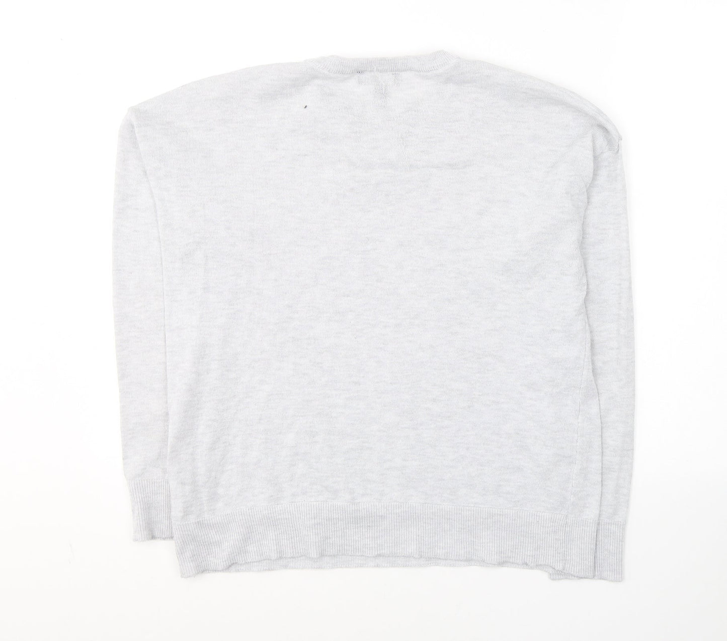 New Look Mens Grey Round Neck  Polyester Pullover Jumper Size S