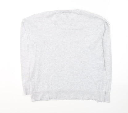 New Look Mens Grey Round Neck  Polyester Pullover Jumper Size S