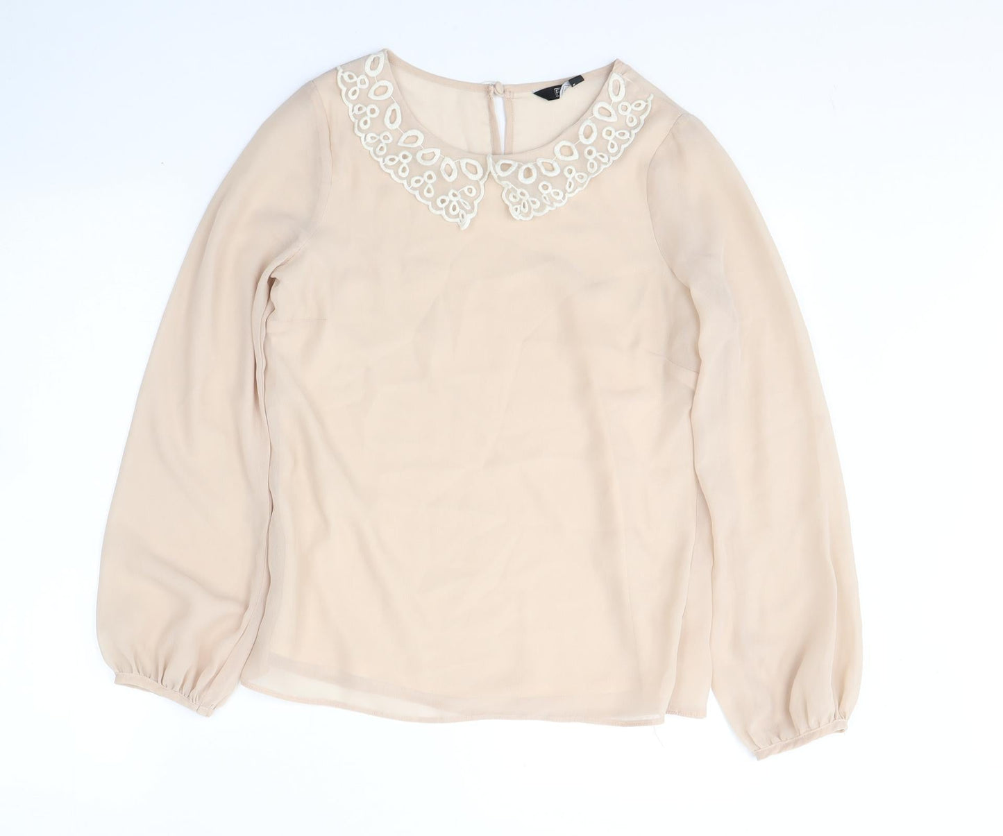 Womens UK Size 8 F&F Beige Basic Blouse