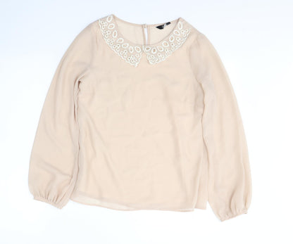 Womens UK Size 8 F&F Beige Basic Blouse