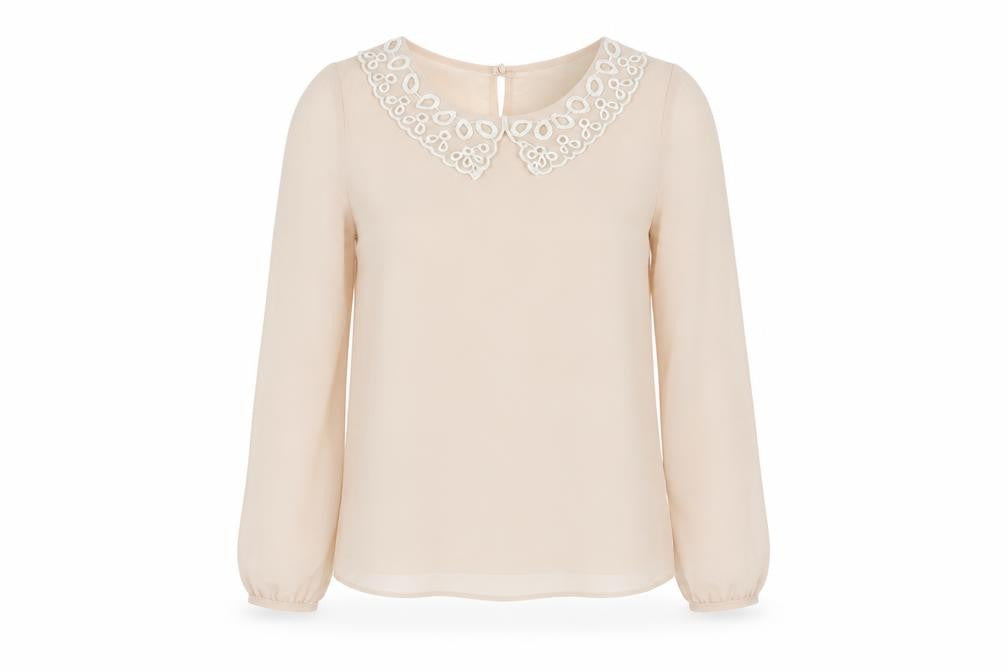 Womens UK Size 8 F&F Beige Basic Blouse
