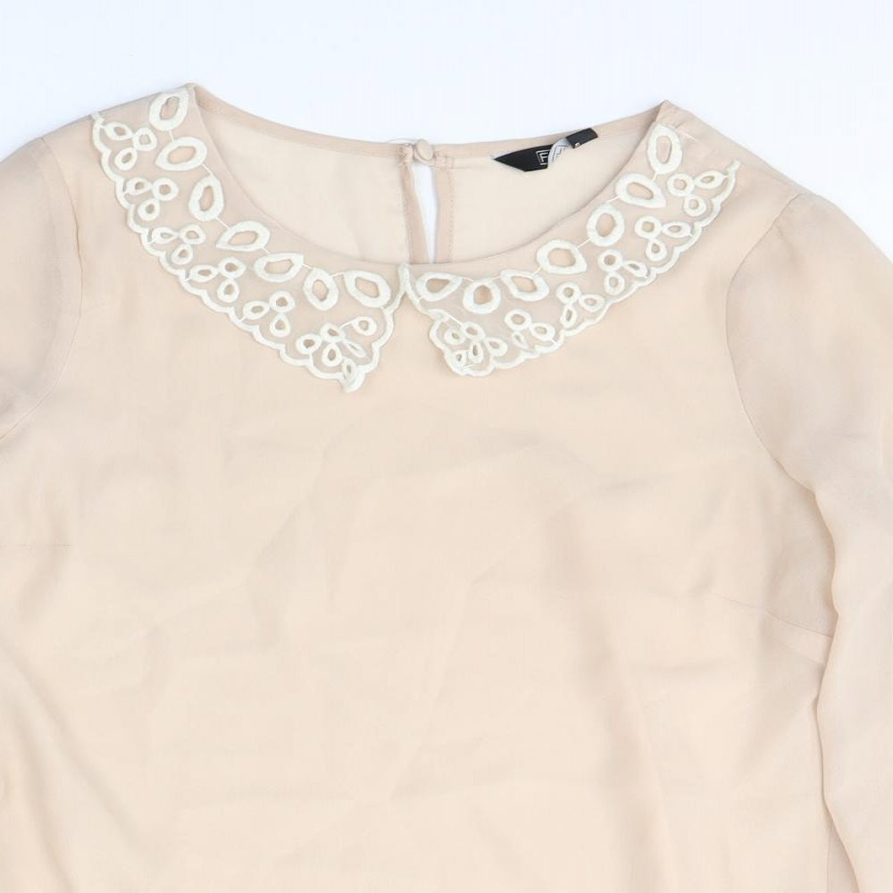 Womens UK Size 8 F&F Beige Basic Blouse