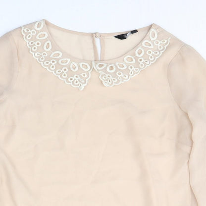 Womens UK Size 8 F&F Beige Basic Blouse