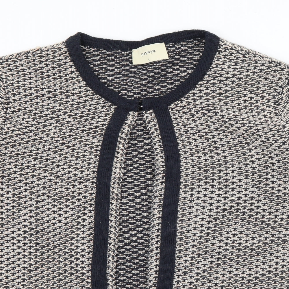 Papaya Womens Beige   Jacket  Size L  Hook & Eye