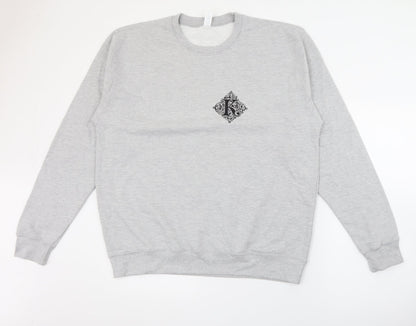 Just Hoods Womens Grey  Cotton Pullover Sweatshirt Size XL