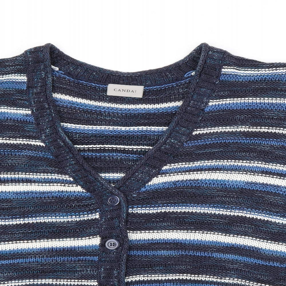 Womens UK Size XL Canda Blue Cardigan Jumper