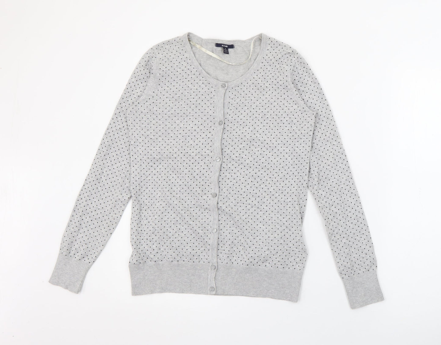 Womens UK Size M Kiabi Grey Cardigan Jumper