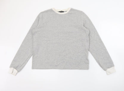Boohoo Womens Grey  Cotton Pullover Sweatshirt Size M