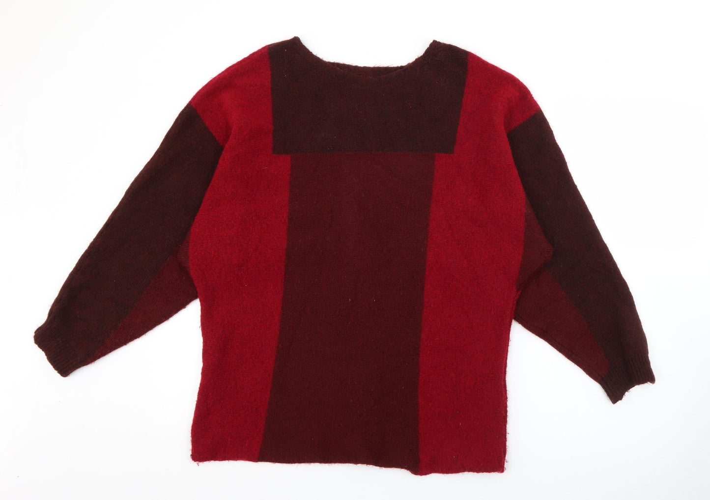George Womens Red Boat Neck  Acrylic Pullover Jumper Size S