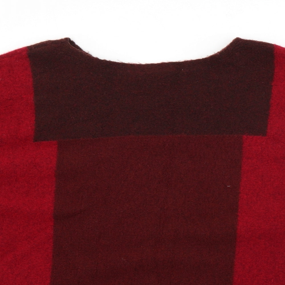 George Womens Red Boat Neck  Acrylic Pullover Jumper Size S