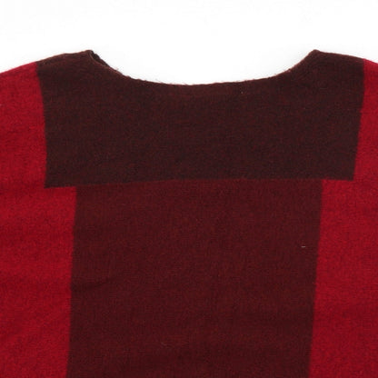 George Womens Red Boat Neck  Acrylic Pullover Jumper Size S