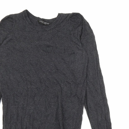Dorothy Perkins Womens Grey  Cotton Jumper Dress  Size 6  Crew Neck