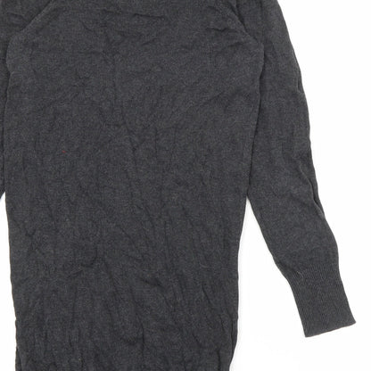 Dorothy Perkins Womens Grey  Cotton Jumper Dress  Size 6  Crew Neck