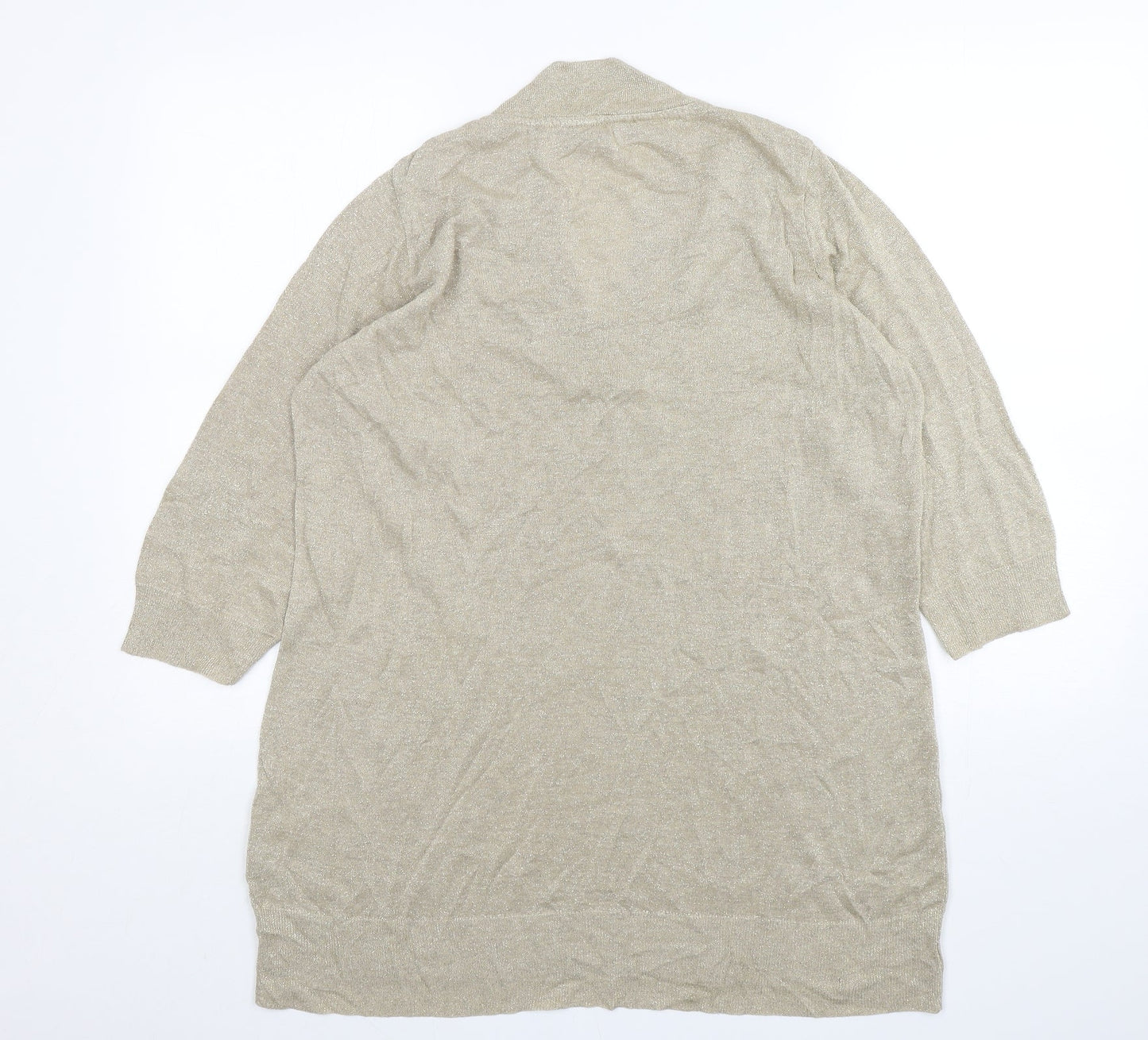 George Womens Gold V-Neck  Viscose Pullover Jumper Size 18